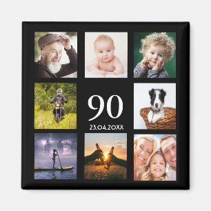 90th birthday party photo collage guy black magnet