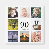 90th birthday party photo collage save the date