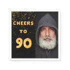 90th birthday party photo gold balloons black