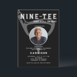 90th Birthday Party Photo Modern Golf Black Invitation<br><div class="desc">Celebrate in style with this golf-themed milestone birthday invitation, featuring the clever pun "Nine-Tee (and still on par)" for a fun and sporty touch. Set against a sleek black background, this design showcases a bold golf club and tee illustration, with a customisable photo of the birthday honoree inside the golf...</div>