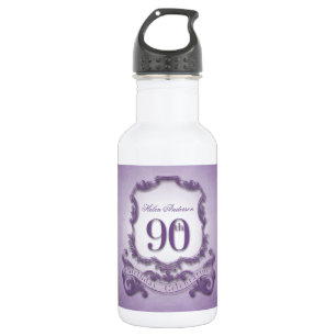 90th Birthday Personalised water bottle 3