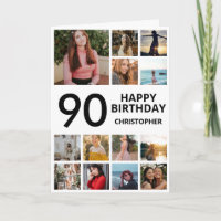 90th Birthday Photo Collage 13 Photos Black White