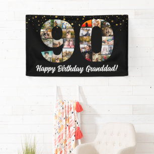 90th birthday Photo Collage happy birthday event Banner