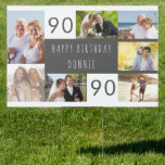 90th Birthday Photo Collage Happy Birthday Yard Garden Sign<br><div class="desc">Say Happy Birthday with a personalized 90th Birthday Yard Sign to use indoors or out. The photo template is set up for you to add 7 of your favorite photos which are displayed in a photo collage around the birthday greeting. The wording simply reads "Happy Birthday [your name]" in casual...</div>