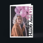 90th Birthday Photo college Card<br><div class="desc">90th Birthday Photo Frame Card Celebrate an extraordinary milestone with this 90th Birthday photo frame card, featuring a square cutout to highlight a favourite photograph. The bold “90th Birthday” overlay makes this design a wonderful way to honour ninety years of memories and achievements. Personalise the card with your own photo...</div>