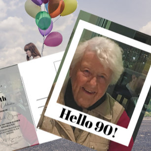 90th Birthday Photo Frame Modern Chic Postcard