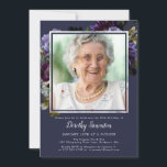 90th Birthday Photo Moody Purple Floral Invitation<br><div class="desc">Moody and mysterious purple roses and peonies set the tone for this elegant 90th birthday party. The white text really pops! Formal but with a modern twist for the woman who has always had a sense of style and loves flowers. This item is part of the Moody Purple Flower collection....</div>