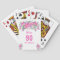 90th birthday pink floral playing cards
