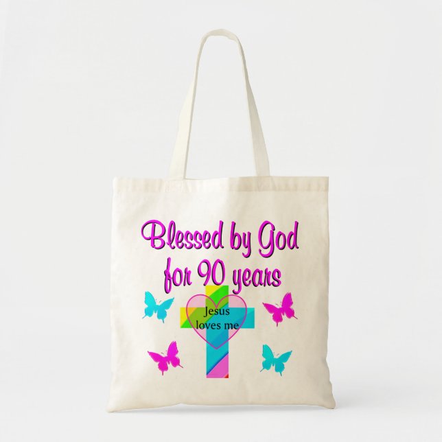 90TH BIRTHDAY PRAYER TOTE BAG (Front)