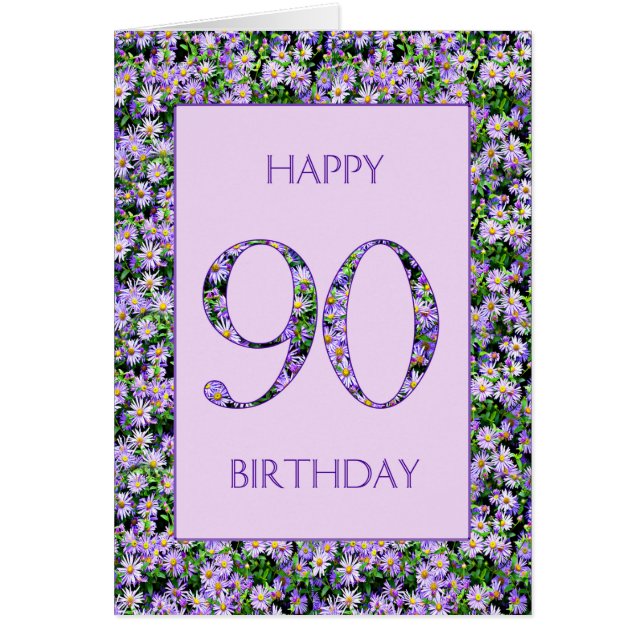 90th Birthday Purple Daisies (Front)