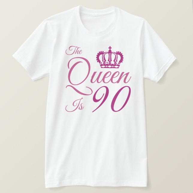90th Birthday Queen T-Shirt (Design Front)