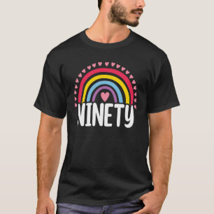 90th Birthday Rainbow Fan 90 Years Old Women 90 Bd T-Shirt