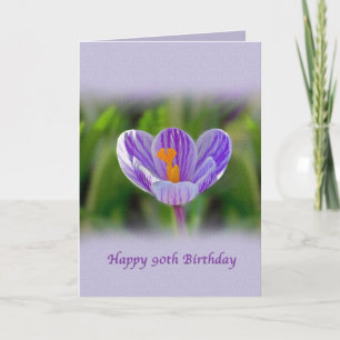 90th Birthday, Religious, Crocus Flower Card