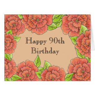 90th Birthday Rose Card