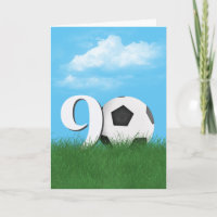 90th Birthday Soccer Ball In Green Grass