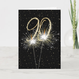 90th Birthday Sparkler on black Card
