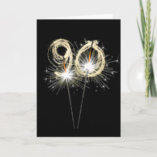 90th Birthday Sparklers on Black Card