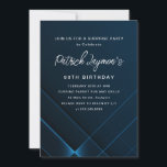 90th Birthday Surprise Party Dark Blue Geometric Invitation<br><div class="desc">Modern and Minimalist Dark Blue 90th Birthday Surprise Party Invitation with a sophisticated neon geometric pattern. Bright white text on the dark blue background really pops.</div>