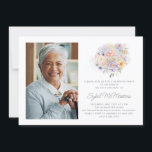 90th Birthday Surprise Party Flower Bouquet Invitation<br><div class="desc">An elegant watercolor floral bouquet of vintage flowers decorates the top of this 90th birthday surprise party invitation. The soft pastel flowers are accented with modern line art. The birthday celebrant's name is written in a modern,  simple script. There are matching signs and party decorations available.</div>