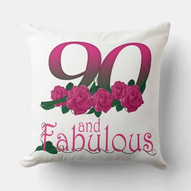 90th birthday Throw Pillow 20" x 20" (Front)