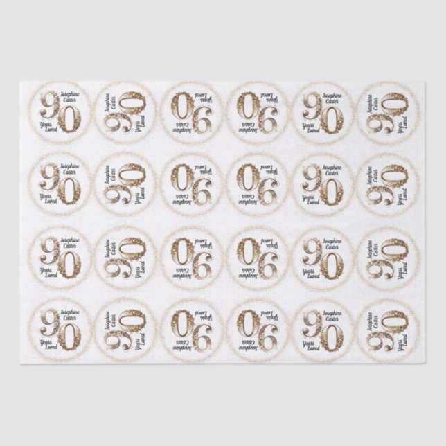 90th Birthday Tissue Paper (Front)