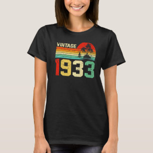 90th Birthday  Vintage 1933 Retro Men Women 90 Yea T-Shirt