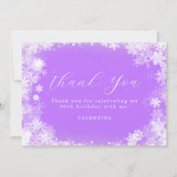 90th Birthday Winter Wonderland Snowflake Purple