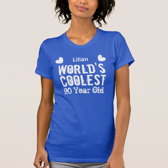 90th Birthday World's Coolest 90 Year Old H90B T-Shirt (Front)