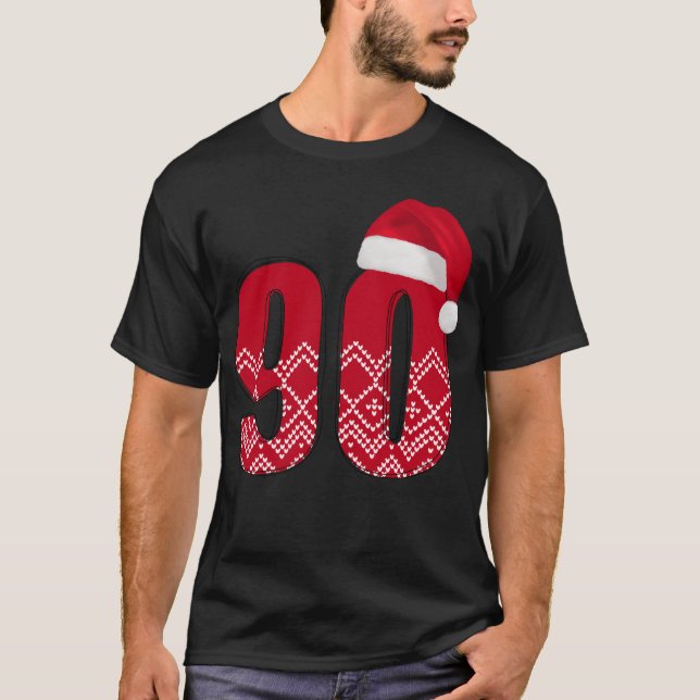 90th Christmas Birthday Ninety T-Shirt (Front)