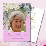 90th Floral Modern Lavender Elegant Photo Birthday Invitation<br><div class="desc">A 90th Birthday Floral Personal Monogram Birthday Invitation. The age can be changed for any age not just 90. A pretty white flower and blue foliage background. The information is easily changed to your own custom information with the word surprise able to be removed, the age changed and the date...</div>