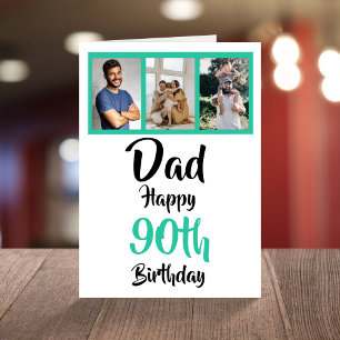90th happy birthday Dad photo collage Card
