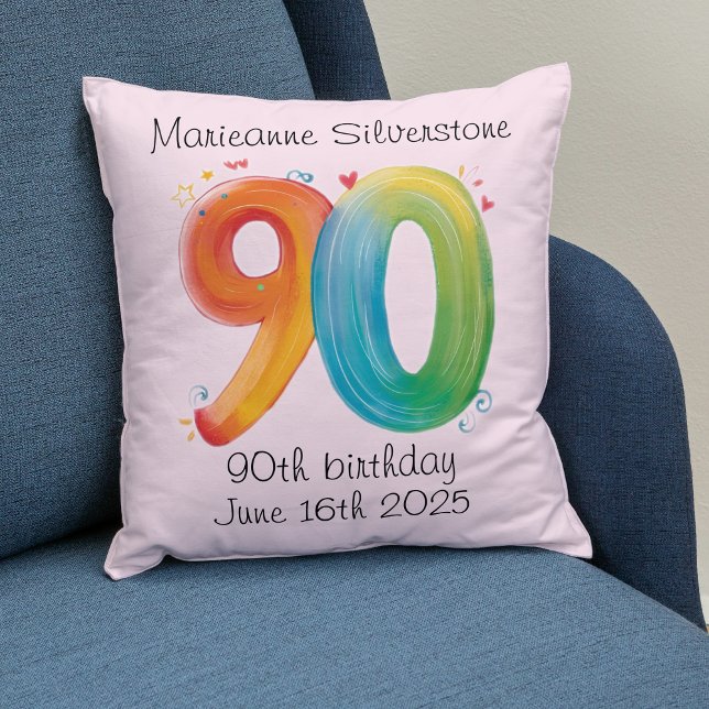90th keepsake birthday gift 90 year old ninetieth cushion (Creator Uploaded)