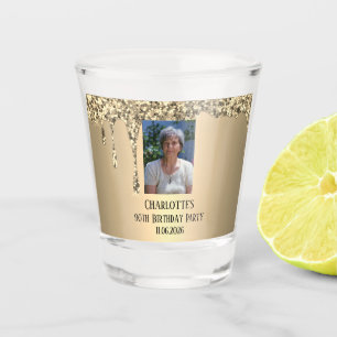 90th Ninety Elegant Birthday Party Gold Shot Glass