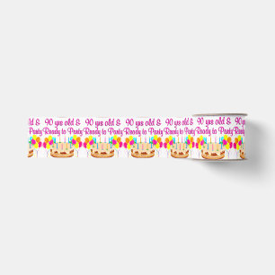 90TH PARTY GIRL GROSGRAIN RIBBON
