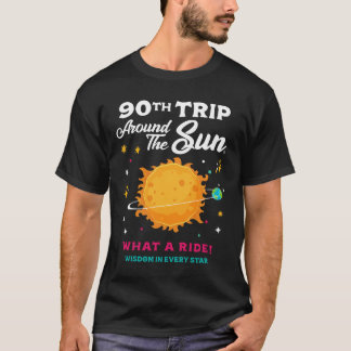 90th Trip Around the Sun 90th Birthday Celebration T-Shirt