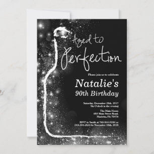 90th Wine Birthday Invitation. Aged to Perfection Invitation