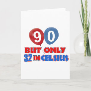 90th year birthday designs card
