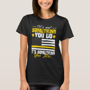 911 American Flag Dispatch er USA Thin Gold Line O T-Shirt