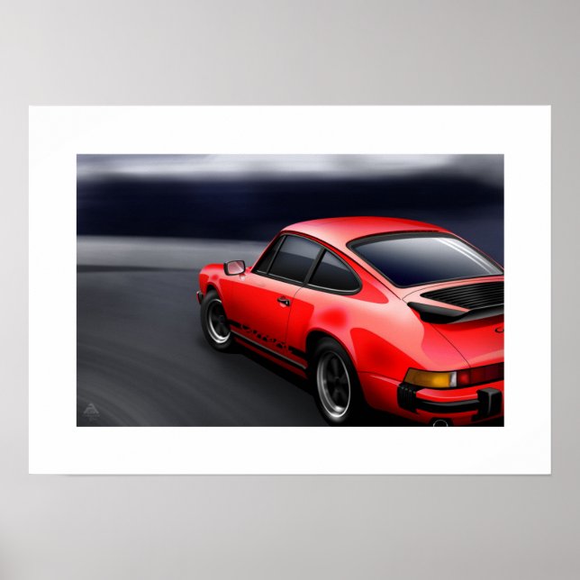 911 Carrera Sports coupe Poster Illustration (Front)