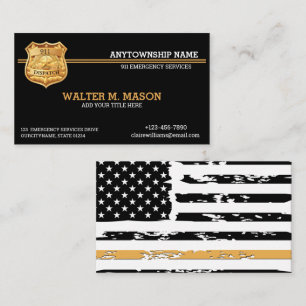  911 Dispatch Thin Golden Line Business Card