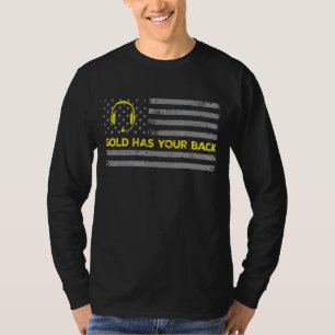 911 Dispatcher American Flag Distressed Gold Has Y T-Shirt