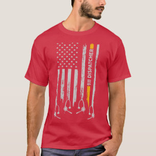 911 Dispatcher American Flag Happy Christmas Speci T-Shirt