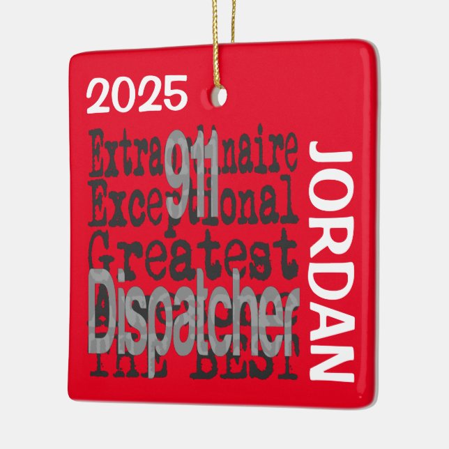 911 Dispatcher Extraordinaire CUSTOM Ceramic Ornament (Left)