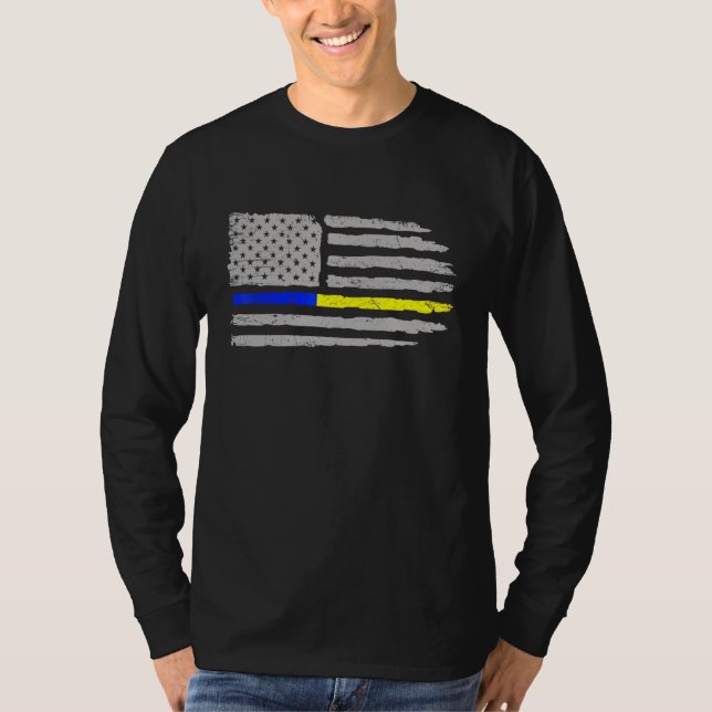 911 Dispatcher Flag First Responder  911 Operator T-Shirt (Front)