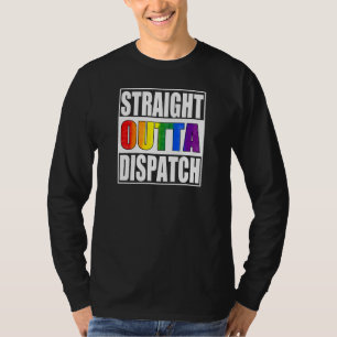 911 Dispatcher Gay Pride LGBTQIA Thin Gold Line T-Shirt