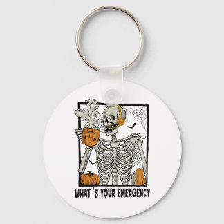 911 Dispatcher Halloween Skeleton What Your Emerge Key Ring