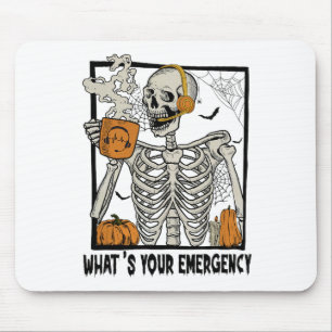 911 Dispatcher Halloween Skeleton What Your Emerge Mouse Pad