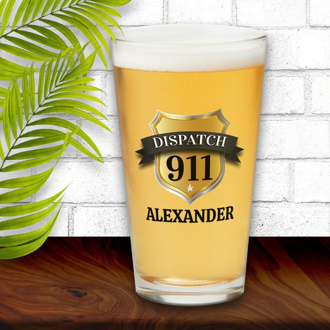 911 Dispatcher Personalised Pint Glass (Creator Uploaded)