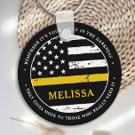911 Dispatcher Personalised Thin Gold Line Key Ring<br><div class="desc">The Golden Glue That Holds It All Together. Personalised Thin Gold Line Keychain for 911 dispatchers and police dispatchers. Personalise this dispatcher keychain with name. This personalised dispatcher gift is perfect for police dispatcher appreciation, 911 dispatcher thank you gifts, and dispatcher retirement gifts or party favours. Order these dispatchers gifts...</div>