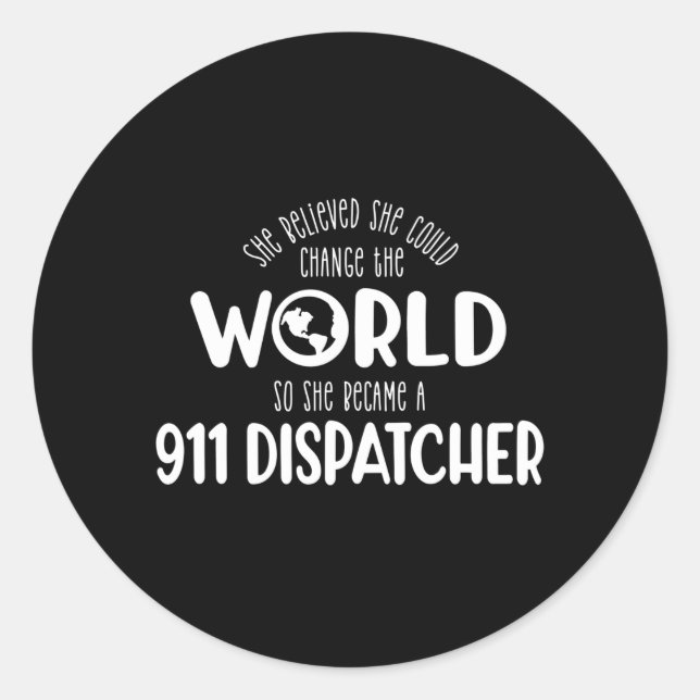 911 dispatcher, responder, police, thin blue line classic round sticker (Front)